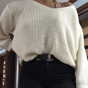 Mercatto White V-Neck Sweater